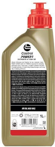 Castrol Power Synthetic Motorcycle Oil for Four-Stroke Engines 10W-50 1lt