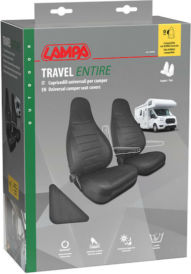 Travel Entire Universal Camper Front Seat Covers 2 Pcs Black