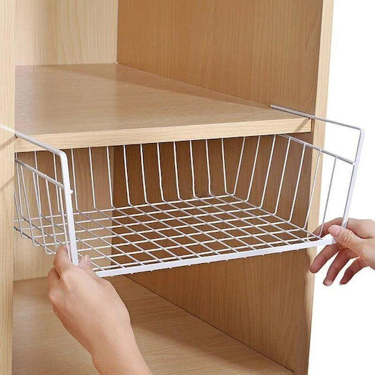 Raft Suspendat Metalic 36x26x14 cm Alb
