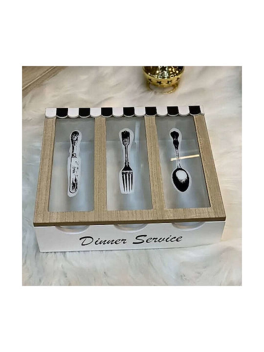 Uncle George Drawer Dividers Wooden in White Colour 23x26x7cm