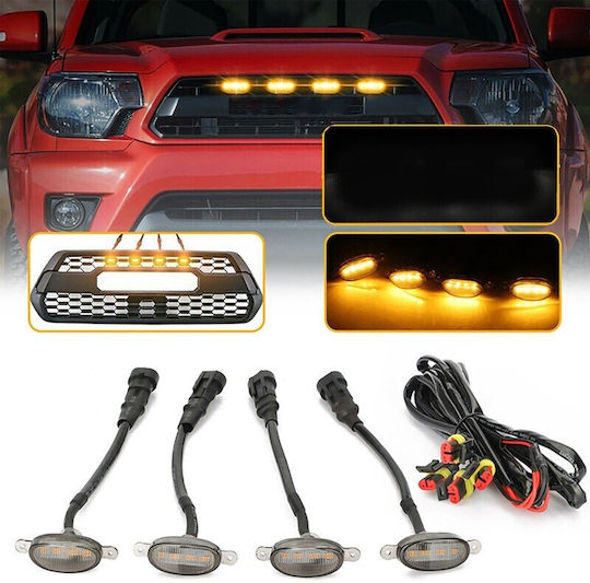 LED Mask Lights 12-24v Universal – Orange Wiring Set of 4 Pieces