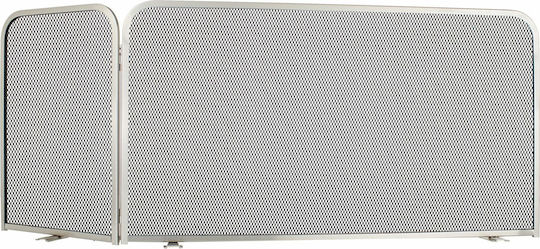 Zogometal Μεταλλικό Προστατευτικό Τζακιού 80x40x50cm Ασημί
