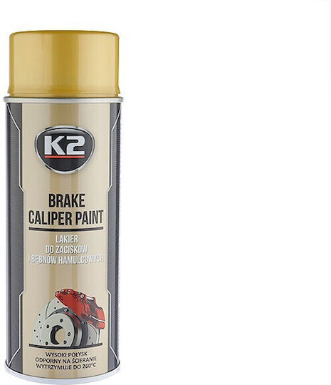 K2 Brake Caliper Paint Σπρέι Βαφής για Φρένα Αυτοκινήτου Χρυσό 400ml