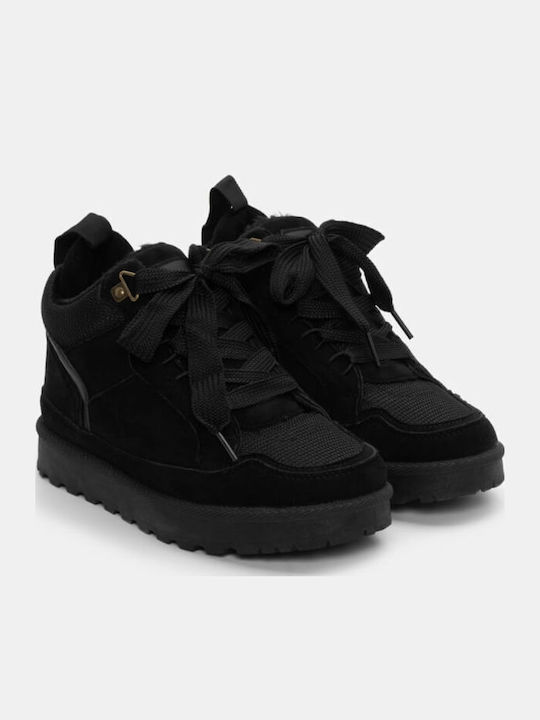 Stiefeletten Damen mit Pelz Schwarz