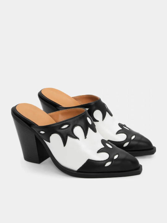 Mules With Chunky High Heel