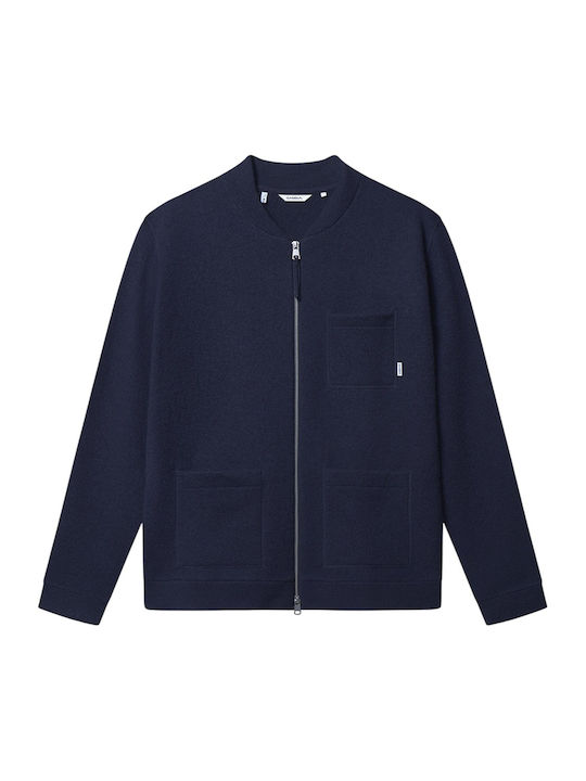 Men's Knitted Blue Fleece Jacket