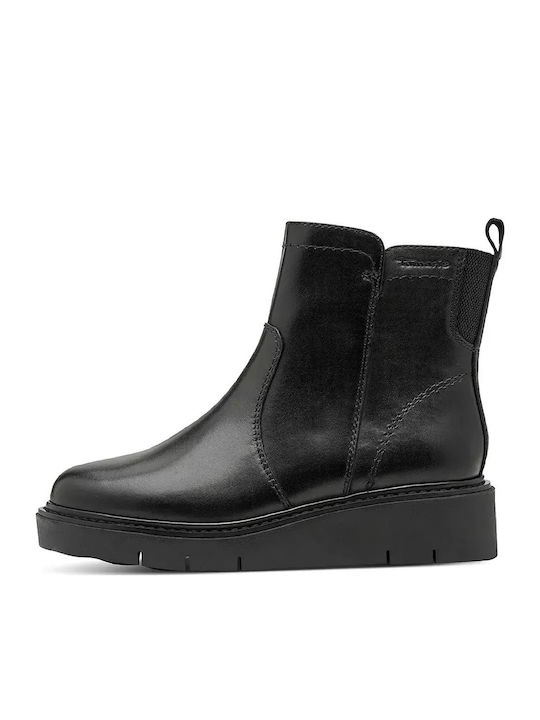 Leather Women's Ankle Boots Platform Black