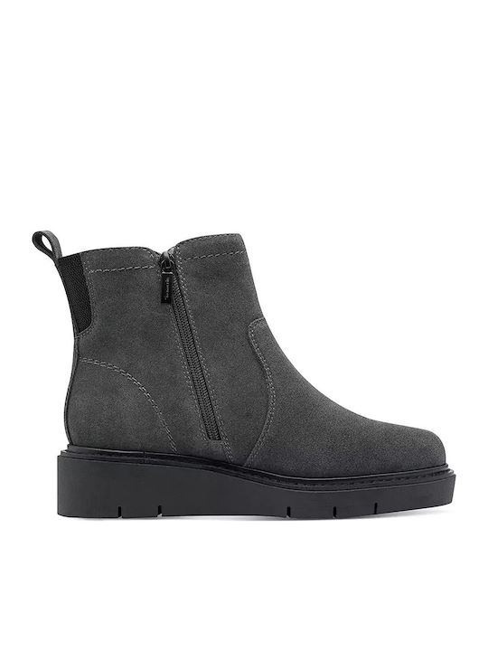 Leder Stiefeletten Damen Gray