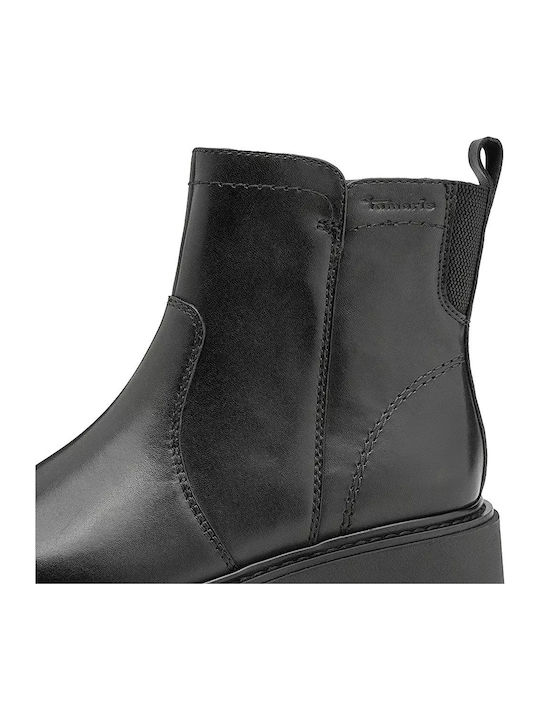 Leather Women's Ankle Boots Platform Black