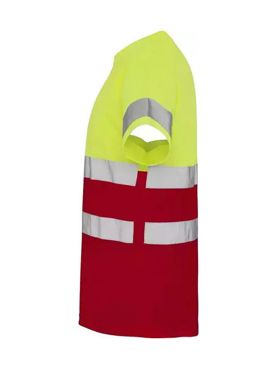 Roly Tricou De Lucru Unisex Cu Mâneci Scurte Reflectorizant Delta Cod 9310 Roșu Fluoryellow