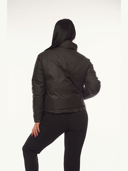Women's Short Jean Jacket for Winter Black