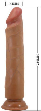 Baile Glass Dildo With Suction Cup Flesh 25cm