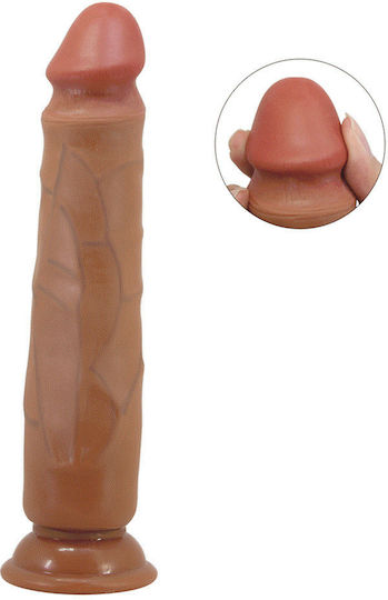 Baile Glass Dildo With Suction Cup Flesh 25cm