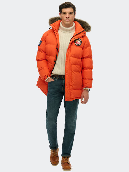Longline Зимно Мъжко Puffer Оранжево Яке