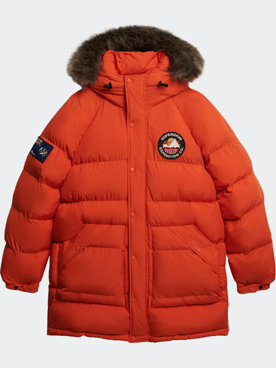 Longline Зимно Мъжко Puffer Оранжево Яке