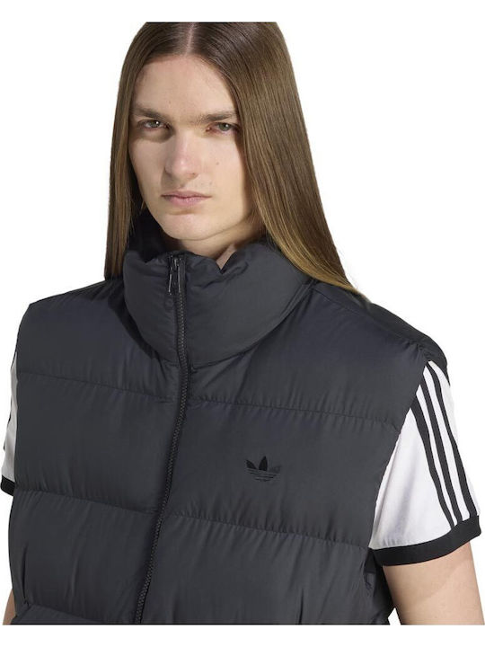 Vestă Puffer Tonal Geacă Puffer Fără Mâneci Neagră