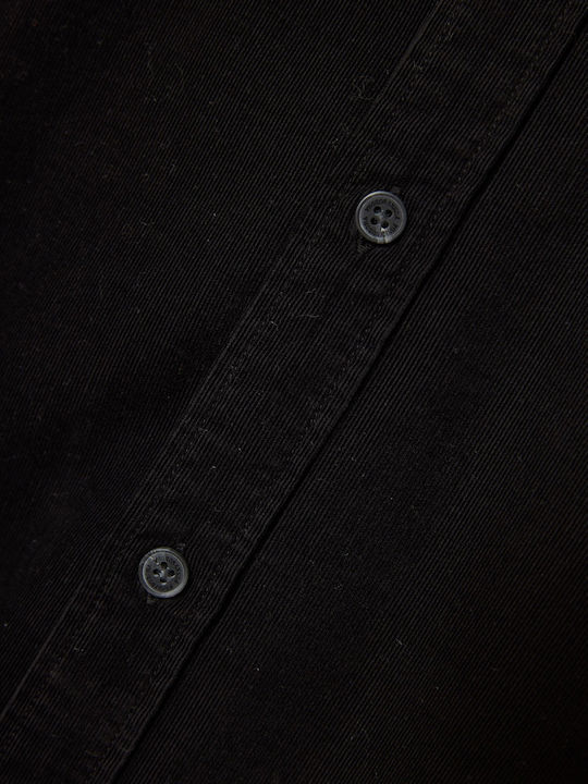 Long-sleeved Corduroy Shirt Black