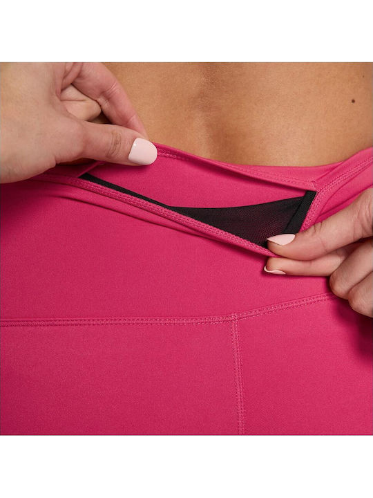 Dri-Fit Training Γυναικείο Cropped Κολάν Ψηλόμεσο Φούξια