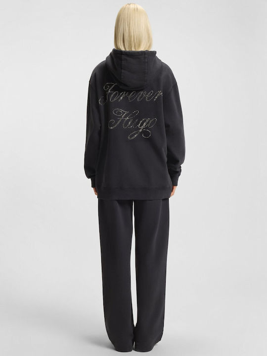 Women's Sweatshirt Hooded Black