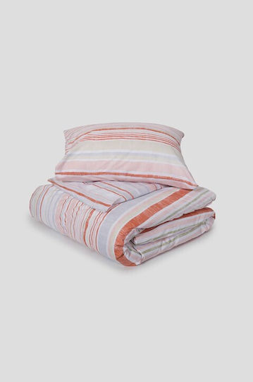 Naf Naf Vinson Red Duvet Cover Set 225x245cm Super King with 2 Pillowcases Summit