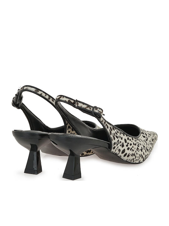 Leder Pumps Mit Mittlerem Absatz Mehrfarbige