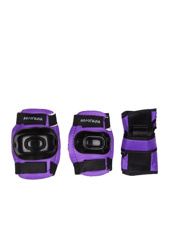 Athlopaidia Children's Protective Gear Set for Rollers Purple