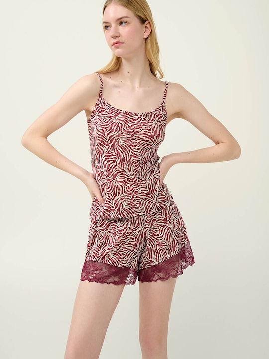Women's T-Shirt with Spaghetti Strap Bordeaux