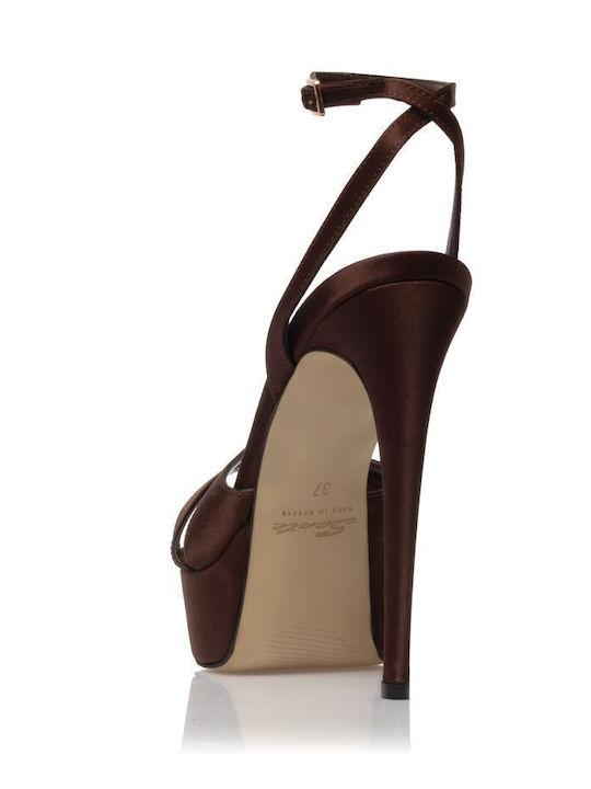 Stoff Sandalen Braun