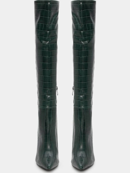 Over the Knee Women's Boots Green