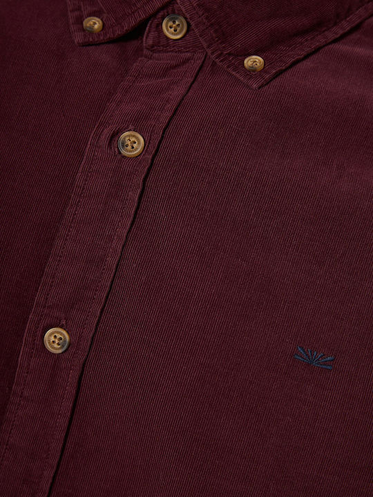 Long-sleeved Corduroy Shirt Burgundy