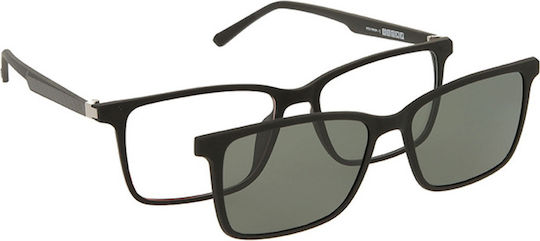 Solano Cl 90212a Men's Eyeglass Frame Polarized Clip-on Plastic Black 55 Mm