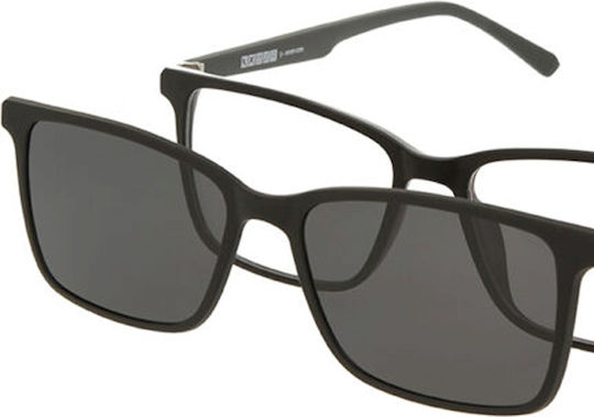 Solano Cl 90212b Men's Eyeglass Frame Polarized Clip-on Plastic Black 55 Mm