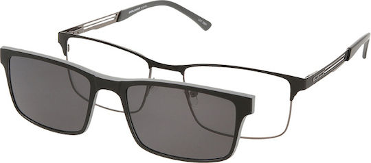 Solano Cl 10173a Herren Brillengestell Polarisiert Clip-On Metall Schwarz 57 Mm