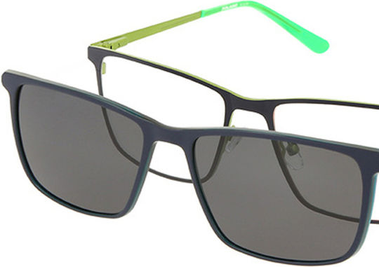 Solano Cl 10163e Men's Eyeglass Frame Polarized Clip-on Metal Black 57 Mm