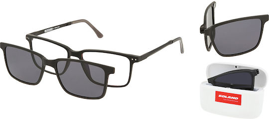 Solano Cl 90211a Herren Brillengestell Polarisiert Clip-On Kunststoff Schwarz 55 Mm
