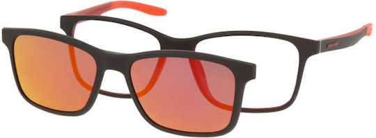 Solano Cl 90197c Men's Eyeglass Frame Polarized Clip-on Plastic Red 54 Mm