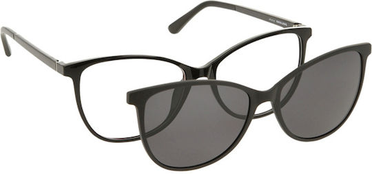 Solano Cl 90190e Women's Eyeglasses Polarized Clip-on Plastic Black 54 Mm