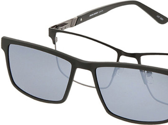 Solano Cl 10169a Men's Eyeglass Frame Polarized Clip-on Metal Black 55 Mm