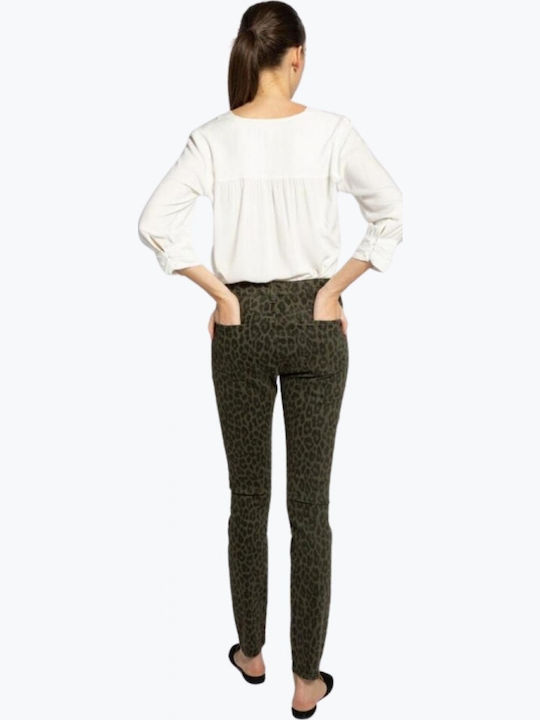 Blugi de damă cu croială skinny Verde