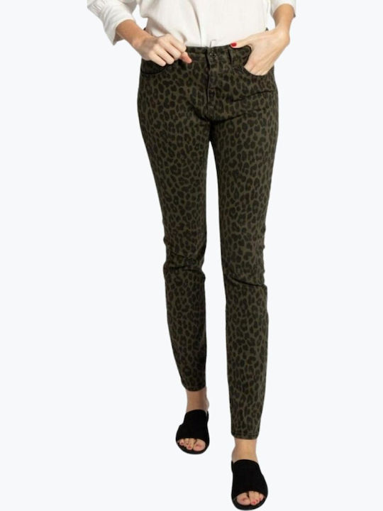 Blugi de damă cu croială skinny Verde