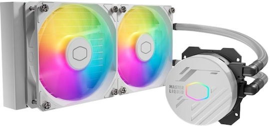 CoolerMaster MasterLiquid 240 Core II Water Cooling AIO CPU With 2 Fans 120mm And ARGB Lighting White