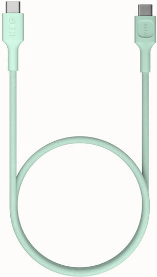 Green Cell Powerstream Braided USB 2.0 Cable USB-C male - USB-C 100W Green 1.2m