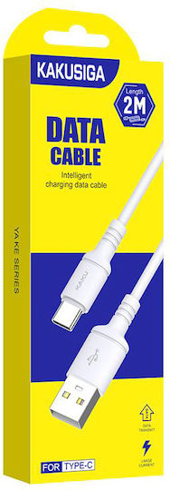 Kakusiga KSC-421 USB 2.0 Cable USB-C male - USB-A Λευκό 2m