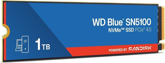 Western Digital Син SSD 1TB PCle Карта с Връзка PCI Express 4.0 WDS100T5B0E
