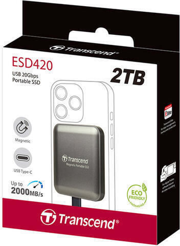 Transcend ESD420 USB-C External 2.5" SSD 2TB Iron Gray
