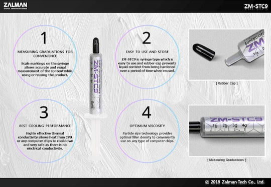 Zalman Zm-stc9 Thermal Compound 9.1w/mk 4.0g