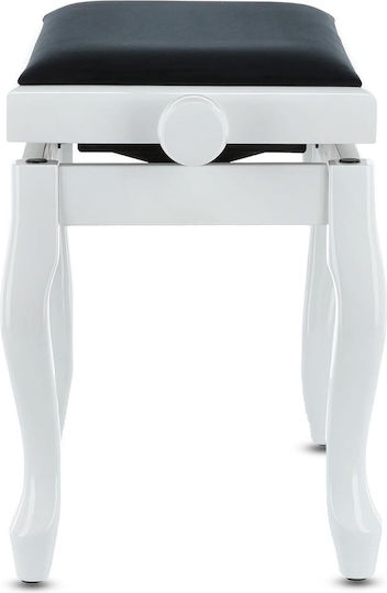 Gewa Deluxe Classic Stool Piano Adjustable High Gloss White L52xW30xH45-57cm