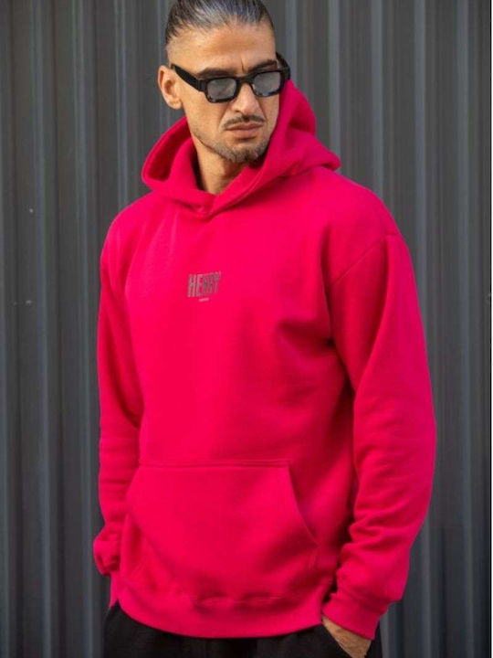 Sweatshirt with Hood Fuchsia