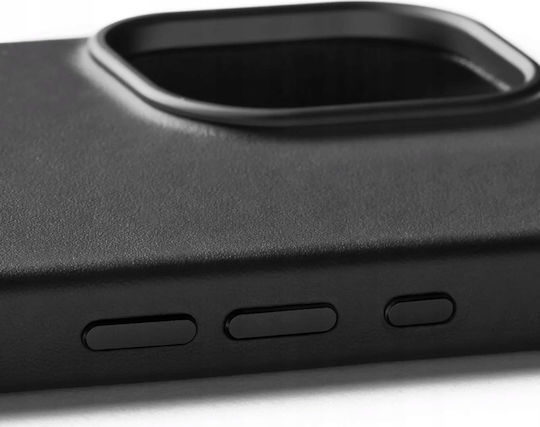 Mujjo Back Cover Leather Black (iPhone 16)