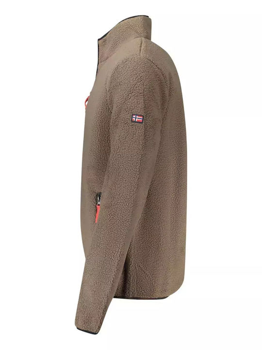 Men's Fleece Cardigan Brown